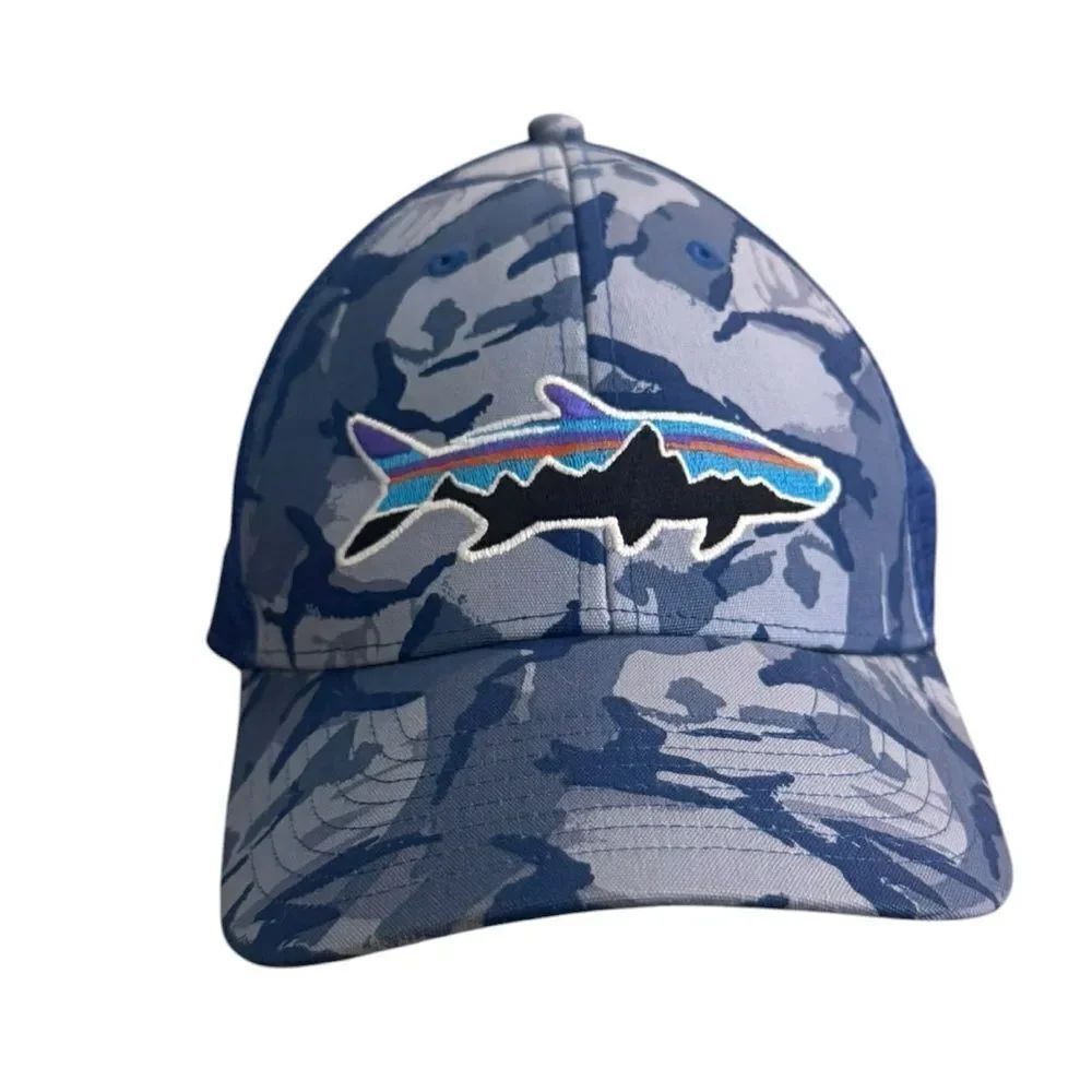 Patagonia Fitz Roy Trout Trucker Hat Blue Camo